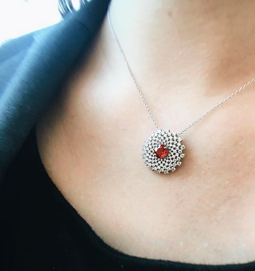 Custom Sunset Sapphire Gabriel Co Necklace